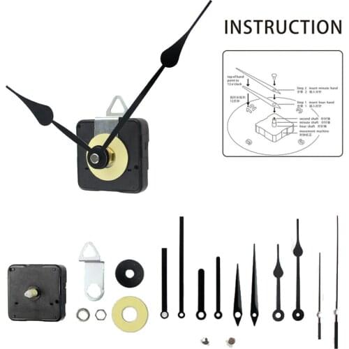 1Set Silent Wall Clock Mechanism Quartz Clockwork Movement Motor Clock Wall Hour Minute Hands of The Clocks Replacement Tool