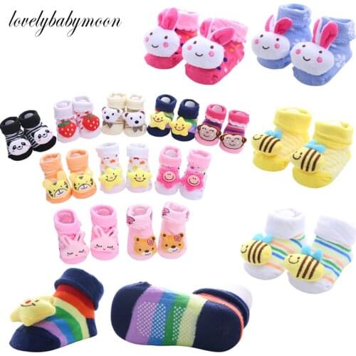 1 Pair Baby Boy Socks Cotton Baby Socks Rubber Anti Slip Boy Girl Floor Kids Toddlers Sock Spring Animal Infant Newborn Gift