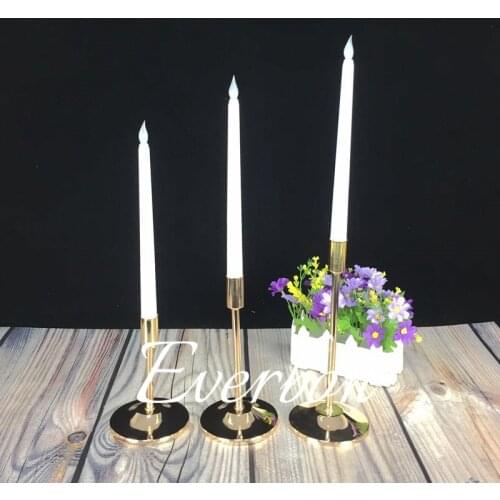 10 sets with candle moment Modern Style Gold Metal Candle Holders Wedding Decoration Bar Party Home Decor Candlestick