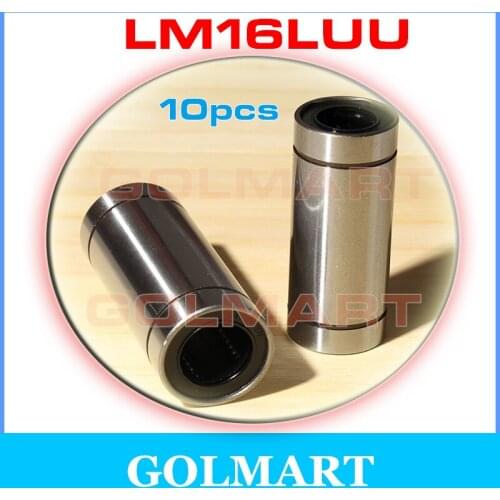 10pcs 16mm LM16LUU Long Type Linear Motion Bearing slide Bushing for 16mm shaft rail lang linear lager Kugellager