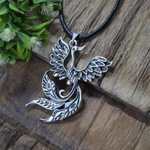 12pcs Lucky Symbol Amulet Jewelry Phoenix Fire Bird Necklace Animal Peacock Pendant