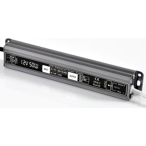 DC12V 50W waterproof power supply 12v led driver,12v Aluminum ac 110V 220V to 12V LED Driver Lighting Transformer for LED light