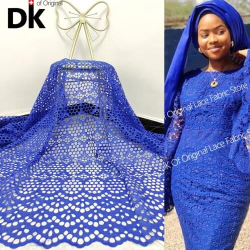 2.5 Yards African Swiss Voile Lace Fabric 2021 Embroidery African Lace Material Dry 100% Cotton in Switzerland Wedding Sewing