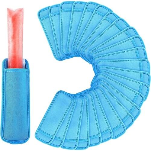 24 Pack Pack in Ice Sleeves Reusable Popsicle Holders Popsicle Bags Freezer Anti Freezing Ice Holders