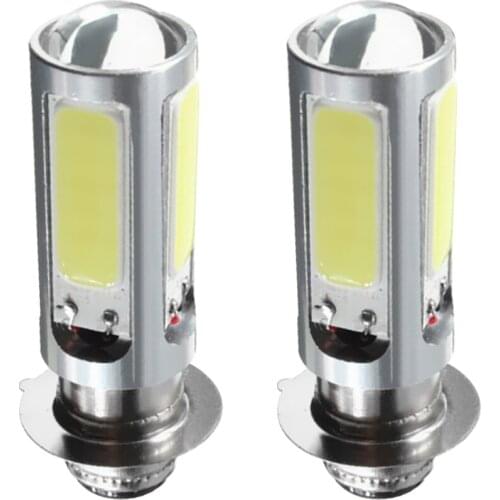 2x 6000K White H6M COB LED Motorbike/ATV Headlight Fog Light PX15d P15D25-1