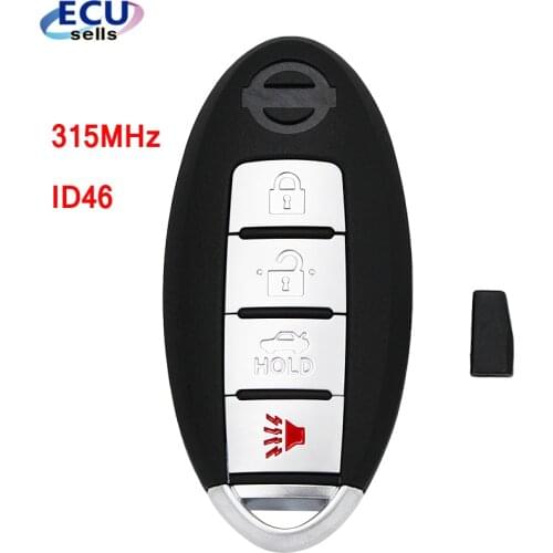 3+1 Buttons 315MHz with ID46 Chip 4 Buttons Keyless Entry Smart Remote Key Fob for Nissan Teana 2005-2008 With logo