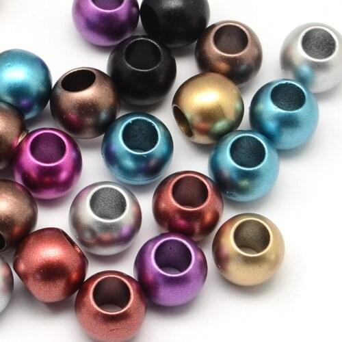 450pcs/500g Matte Rondelle Spray Painted Acrylic Beads Mixed Color Large Hole Beads For DIY Bracelets Jewelry Making 12x10mm