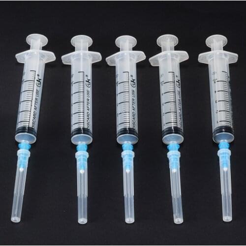 5 Set New Sharp Tip Syringe 5ml Plastic Syringe With Sharp End Tip Needle and Storage Cap For Glue Dispensing Adhesives Tool