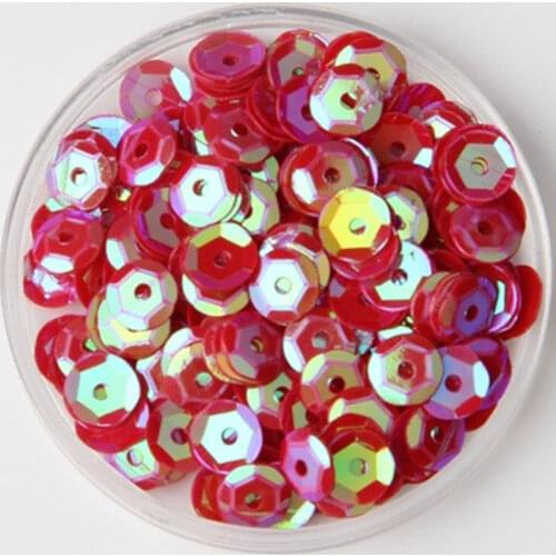50g 5mm Cup Sequins for Craft Red AB Round Loose Sequins Paillettes Children DIY Sewing Wedding DIY Accessories Spangles
