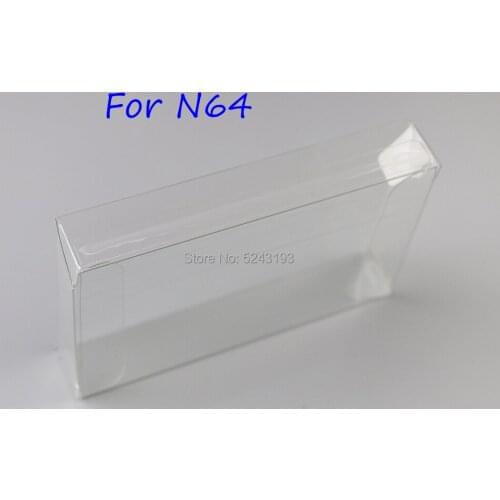 50PCS Replacement Box Protector For N64 For Nintendo 64 PET card box Cart Cartridge Game Custom Made Clear Plastic Case