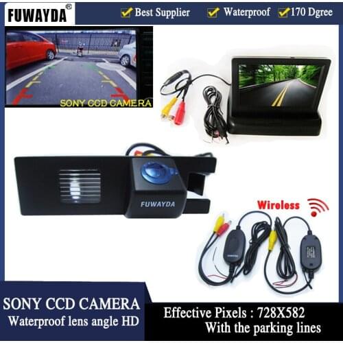 FUWAYDA Car parking CCD car reverse car rear view camera + Car Mirror Monitor for Vauxhall OPEL Astra Corsa Meriva Vectra Zafira