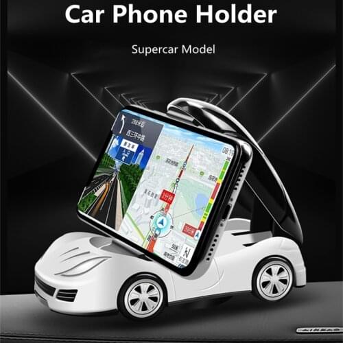 Car Phone Holder 360 Degrees Rotation Universal Mobile Phone Holder New Supercar Model Ornaments Car Mount For iPhone Samsung