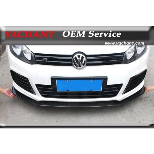 Car-Styling Carbon Fiber Front Bumper Lip Fit For 2010-2012 Golf 6 MK6 R20 Front Lip