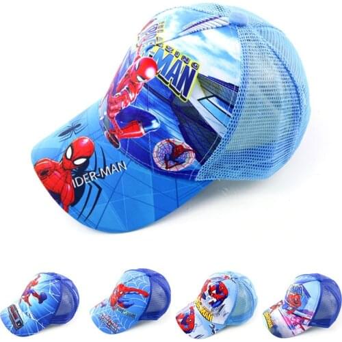 Cool Marvel Spiderman Kids Baseball Cap Spiderman Avengers 2021 Summer Mesh Hat Boys Girls Baby Children Caps Adjustable