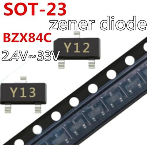 20pcs BZX84C18 SOT23 BZX84-C18 SOT-23 regulator 18V Y6 SILICON PLANAR ZENER DIODES