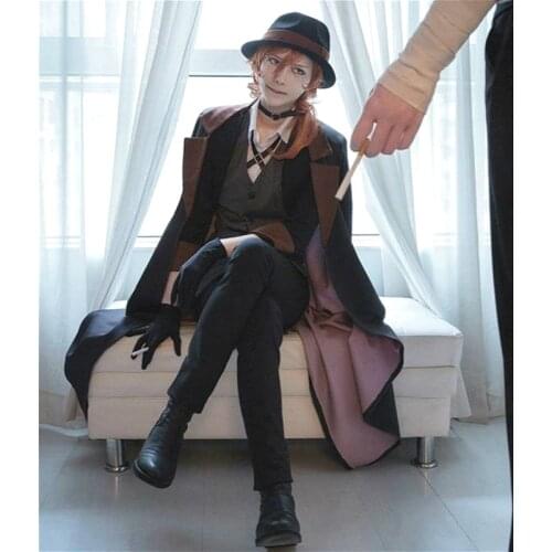 Anime Bungo Stray Dogs Cos Maffia Nakahara Chuuya Cosplay Costume Full Set Suit Halloween Costumes For Adult Male/female