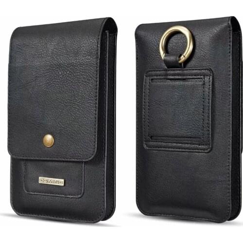 For Below 6.5" Leather Holster Case for iPhone 12 X MAX 7 8 6 plus Belt Clip Mobile Phone Pouch for Samsung S10 S9 S8 plus Note