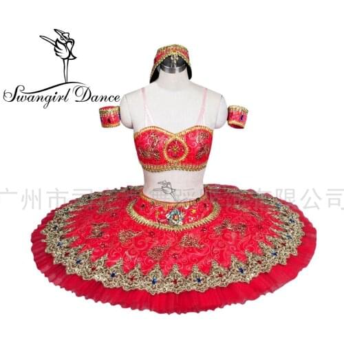 Red Spanish Corsaire YAGP Competiton Tutu Women Professional Pancake Tutu Costume BT8982