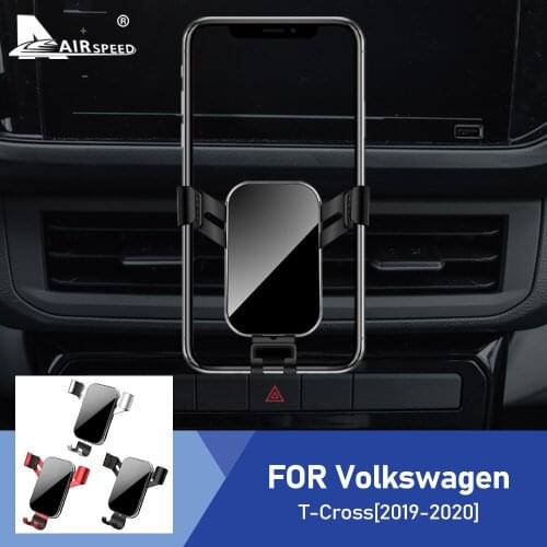 AIRSPEED for Volkswagen VW T-Cross Tcross Accessories Car Mobile Phone Holder Bracket Special Mount Gravity GPS Stand 2019-2020