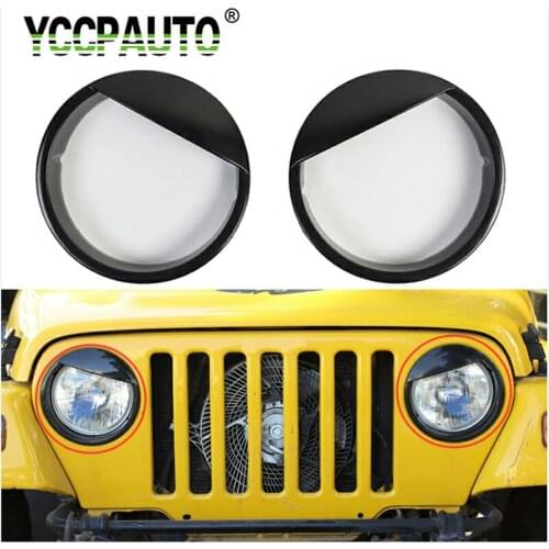 YCCPAUTO 2Pcs High Quality ABS Angry Bird Headlight Hoods Cover For Jeep Wrangler TJ 1997-2006 Car styling