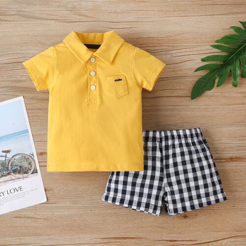 Summer Newborn Toddler Baby Boy Clothing Set 9-36M Casual Stripe Pattern Boys Top+Pants Suit Baby Clothing Set Infant Outfit