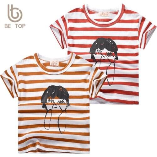 Summer clothes for baby boys T-shirt 1-9T kids cotton Tees children stripe shirt pullover toddler clothes baby sport clothes