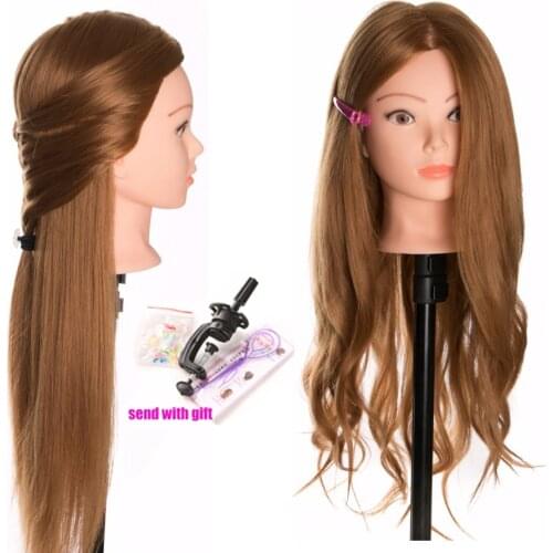 Mannequin Dolls 40% Real Human Hair Training head dolls for hairdressers blonde color professional styling head can be curled
