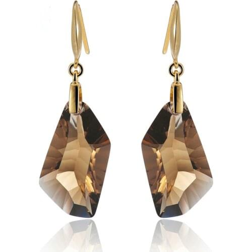 MELE Hotsale ! Natural smoky quarts silver earring, speical shape in 13mm*24mm, all clean quality, hotsale earring