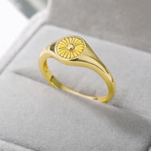 Fashionable Geometric Circular Radiation Ring Minimalist Mens Ring European American Ethnic Style Jewelry Party Accessories BFF