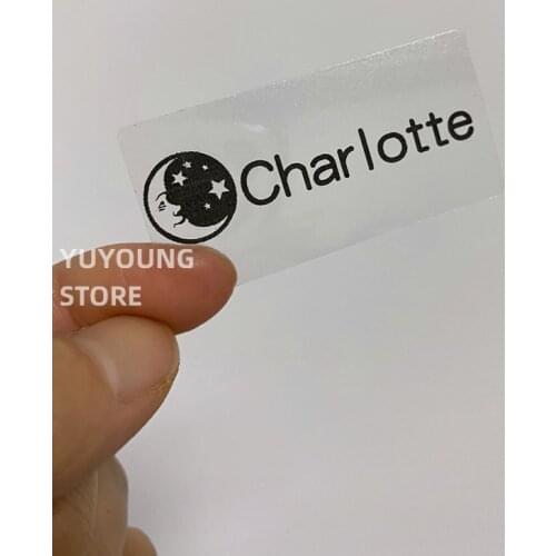 50/90pcs Name Transparent Tag Sticker Customize Stickers Waterproof Personalized Labels Children School Stationery kid logo shop
