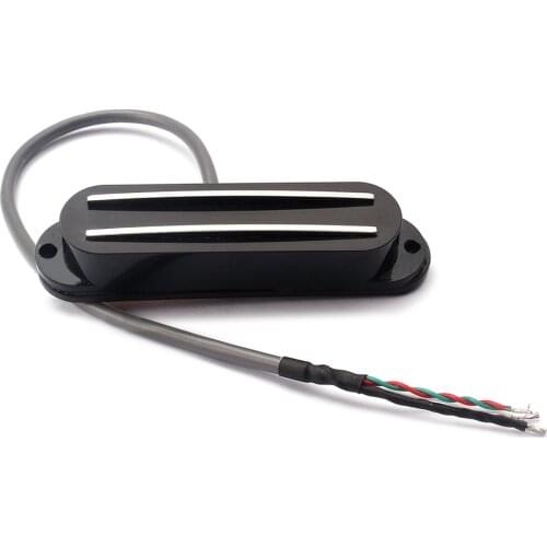 Guitar Hot Rails Pickup Dual Coil 4 Wires Humbucker Neck Pickup for Stratocaster Guitar Replacement Parts (Black)