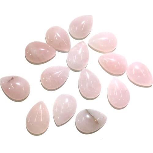 Natural Stone Rose quartz Cabochon Beads Flat Back Water Drop Shape No Hole Loose Beads For jewelry making DIY Ring accessories