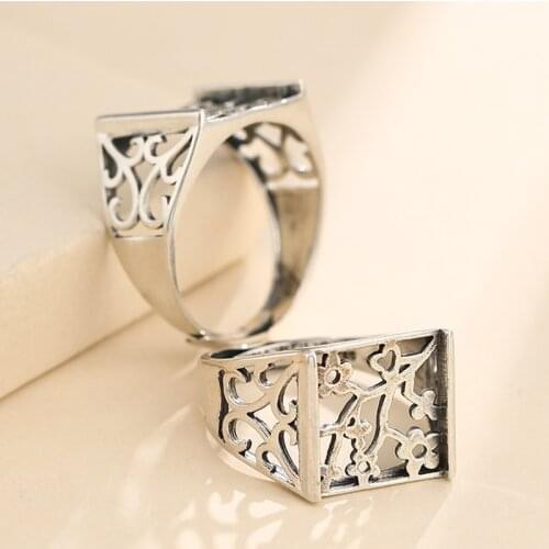 12*14mm 925 STERLING SILVER MEN Women Semi Mount Bases Blanks base blank Pad ring Setting jewelry findings diy A5944