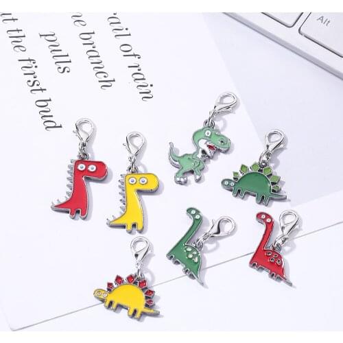 10PCS /lot mini dinosaur pendant Cute bag charm making DIY animal pendant necklace fashion key ring pendant animal jewelry
