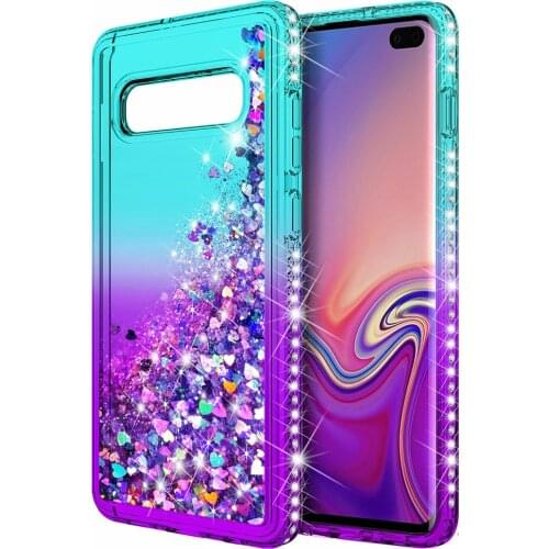 Luxury Diamond Quicksand Liquid Case Bling Sequin Glitter Back Cover For Samsung Galaxy S9+ Plus S10 plus S10e Lite 5G Note 9