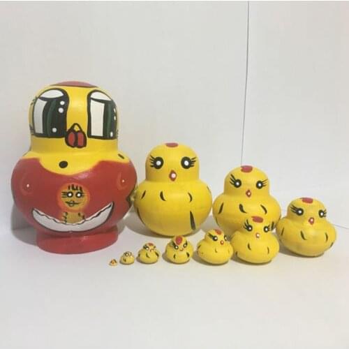 Christmas Decoration Gift – Cartoon Chicks Printed Russian Matryoshka Babushka
