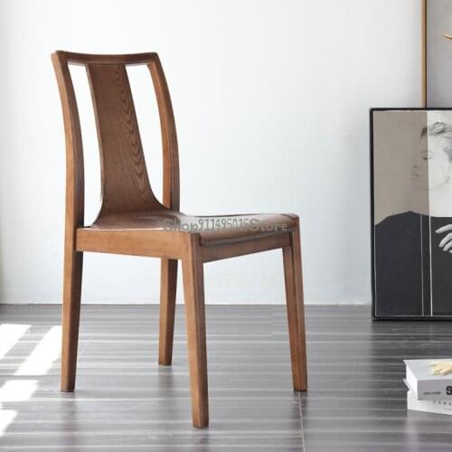 Modern Solid Wood Dining Chair Home Nordic Simple New Chinese Net Red Restaurant Light Luxury Backrest Chair