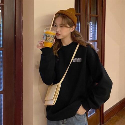 Womens Sweatshirts Japanese Harajuku Ulzzang Vintage Lazy Loose Casual Ins Letter Sweatshirt Female Korean Clothing For Women