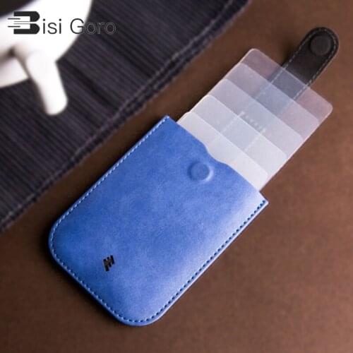 Bisi Goro Smart Wallet Slim Men And Women PU Leather Credit Card Holder Business Thin RFID Purse Portable Pull Out Dropshipping
