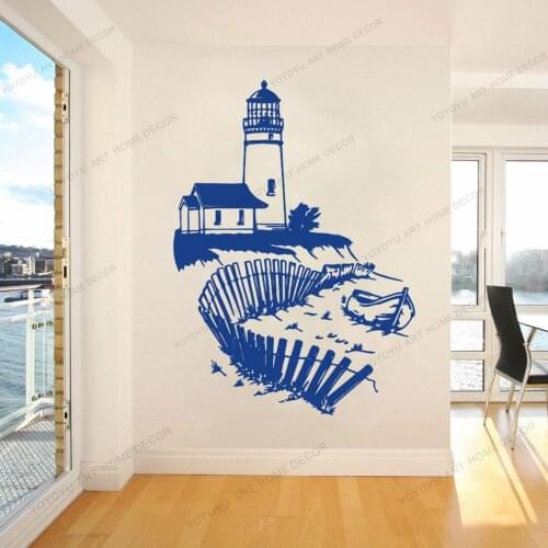 Lighthouse Ocean Vinyl Wall Sticker Decals Home For Living Room Decor With Boat Sea Style Wall Posters CX557