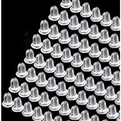 100pcs/Lot Rubber Stopper Backed Earrings Jewelry DIY Bullet Plastic Ear Plug Plugging Blocked Earring Back For Stud Earring