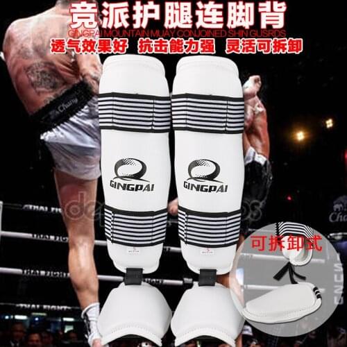 PU leather adult kids Muay thai kick boxing MMA grappling shin guards pads Taekwondo Karate foot Protector shank leg protectors