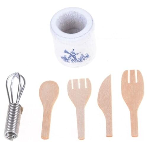 1Set 1/12 Scale Mini Cooking Utensil Tableware Set Dollhouse Miniature Hot Sale