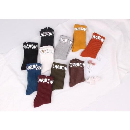 2017 New Arrived Fashion Jewel Cotton Candy Colored Socks Women Fashion Winter Socks Flanging Wild In Tube Socks