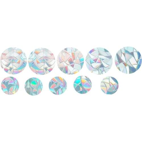 24Pcs 3D Rainbow Effect Refraction Sticker Decoration Prism Electrostatic Paste Glass Home Decor Wall Stickers
