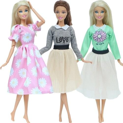 3 Sets /Lot Mix Style Fashion Dress Wedding Evening Party Gown Skirt Accessories Clothes for Barbie Doll Dollhouse Baby DIY Toy