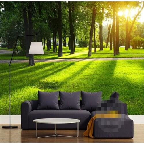 Beibehang custom papel de parede 3D mural Wallpaper for Living Room Morning Park Woods Sunny Paint PhotoTV Background wall paper
