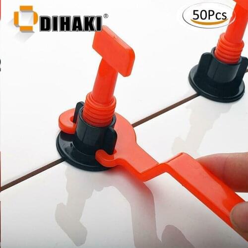50pcs/Set Reusable Tile Leveling System Leveler Locator Level Wedges Tile Spacers For Flooring Wall Tile Spacer Carrelage Tools