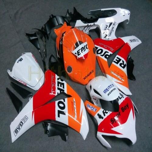 Custom motorcycle article for CBR1000RR 2008 2009 2010 2011 CBR 1000 RR Fairings+Botls+Injection mold orange white M2