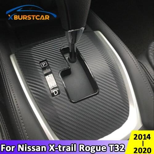 Xburstcar for Nissan Rogue X-Trail Xtrail T32 2014 2015 2016 2017 - 2020 AT Carbon Fiber Car Gear Shift Panel Protective Sticker